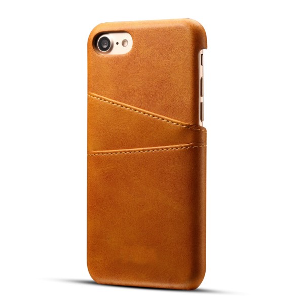 Iphone 7/8 suojakuoren nahkainen kotelo Visa Mastercardille - Vaaleanruskea / beige iPhone 7/8