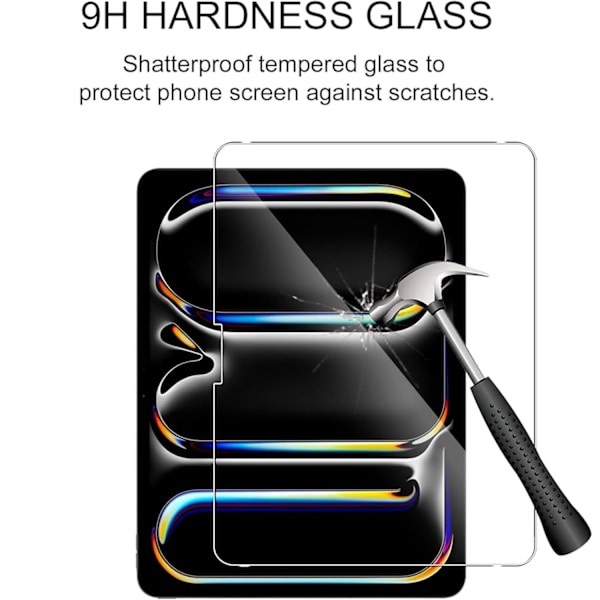 iPad Pro 11 tum M4 2024 skärmskydd härdat glas 9H transparent  