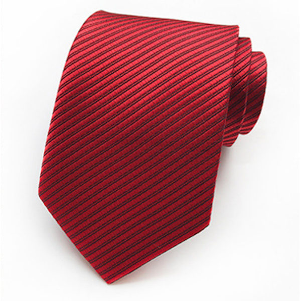 Slips polyester många olika färger och mönster Röd svart randig