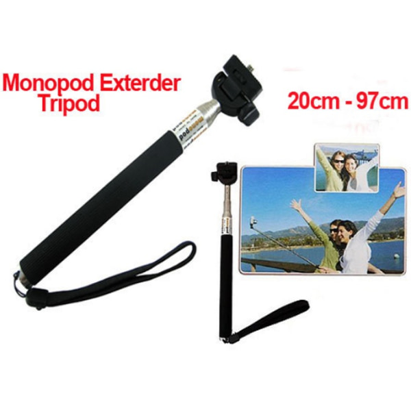 Stativ / monopod med tripod mount adapter för kamera black and silver