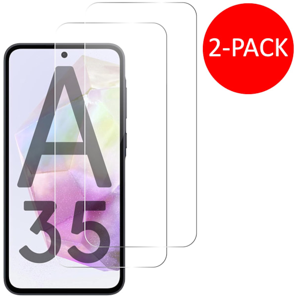 2-pakkia Samsung Galaxy A35 Tempered Glass -näytönsuojia Premium läpinäkyvä