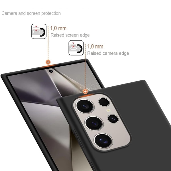 Samsung Galaxy S24/S24FE/S24ULTRA mobilcover silikone / TPU - SORT Samsung S24 ULTRA