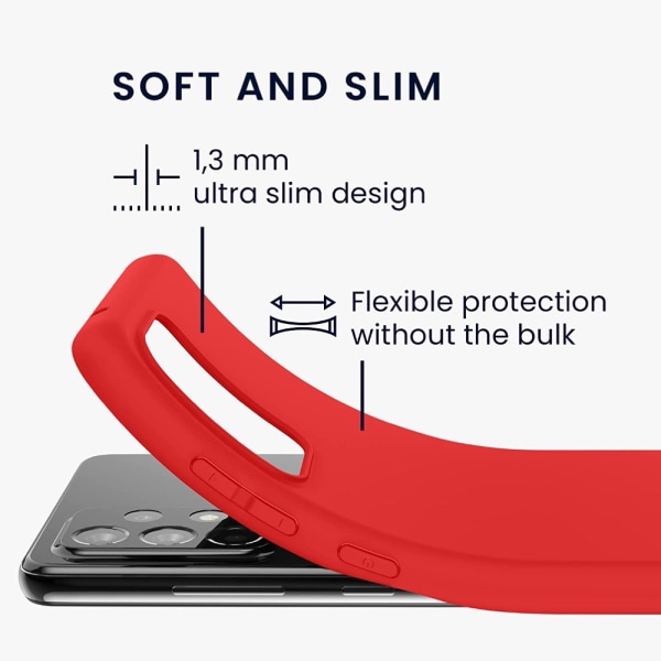 Silikon TPU skal Samsung Galaxy A13/A33/A53 fodral skärmskydd - Röd A53 5G