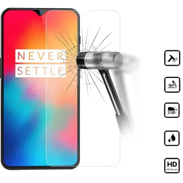 OnePlus 7 näytönsuoja 9H sopii kuoriin, koteloon, kuulokkeisiin - Transparent OnePlus 7