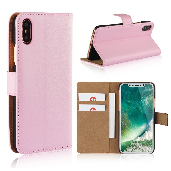 Iphone x / xs / xr / xsmax lompakkokotelon kansi - Vaaleanpunainen Iphone x/xs