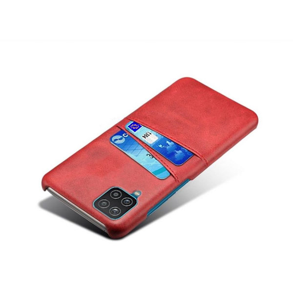 Kortholder Samsung A12 cover mobilcover hul til oplader hovedtelefoner - Rød Samsung Galaxy A12