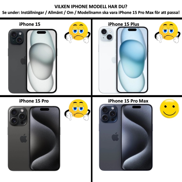 iPhone 15 Pro Max skal fodral kort - VÄLJ: MÖRK BRUN  