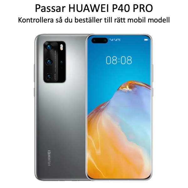 Huawei P40 Pro näytönsuoja 9H sopii kuorikuulokkeisiin - Transparent Huawei P40 Pro