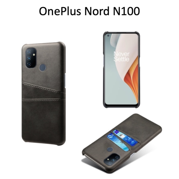 OnePlus Nord 2/9/9Pro/N10/N100/CE kuorikorttikotelo musta - Black OnePlus Nord 2 5G