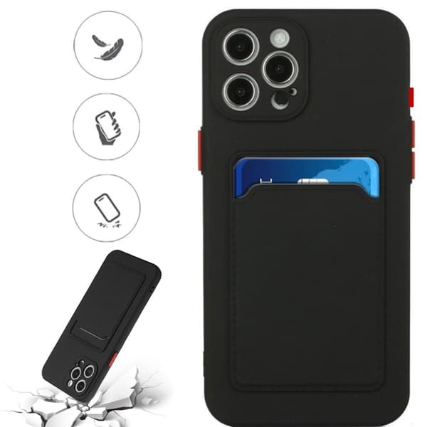 Iphone 16 Pro -kuori, korttitasku BLACK  