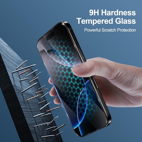 3-pakk iPhone 16 Pro Tempered Glass -näytönsuoja Premium läpinäkyvä