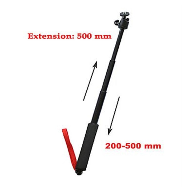 Stativ / monopod med tripod mount adapter för kamera svart