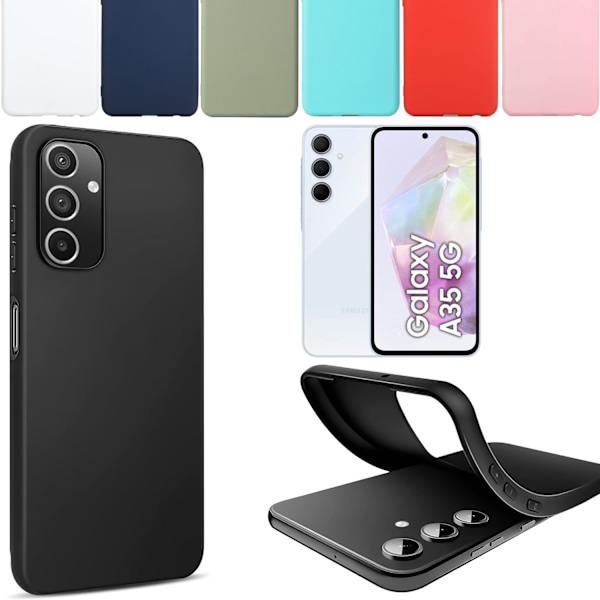 Silikon TPU skal Samsung A35/A355G fodral mobilskal skärmskydd - Turkos Samsung Galaxy A35