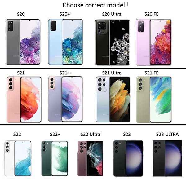 Samsung Galaxy S23/S22/S21/S20 FE/Ultra/+ kuori cushion - VALITSE   SAMSUNG S20 FE
