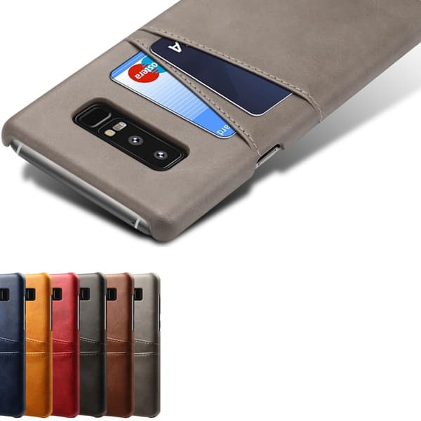 Samsung Note8 skal etui beskyttelse læder kort visning mastercard - Rød Note8