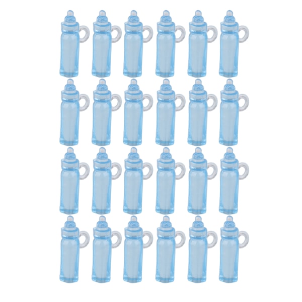 25 st nappflaskor, blå, dekoration, dop, babyshower Blå