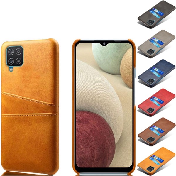 Kortholder Samsung A12 cover mobilcover hul til oplader hovedtelefoner - Lysebrun / beige Samsung Galaxy A12