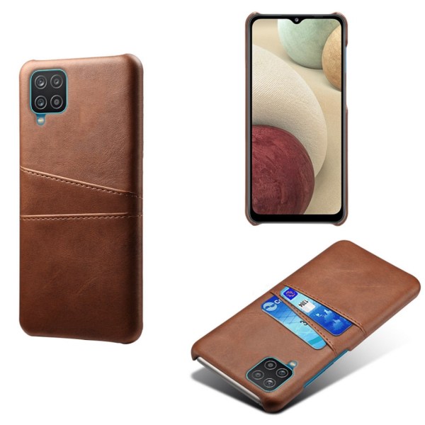 Samsung Galaxy A42 etui cover beskyttelse læder kort vis amex - Lysebrun / beige A42