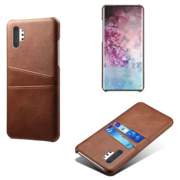 Samsung Note 10 Plus cover mobilcover udskæring til oplader hovedtelefoner - Light brown / beige Samsung Galaxy Note10+