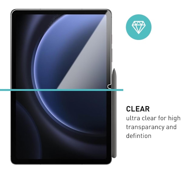 Samsung Galaxy Tab S9 FE skærmbeskytter hærdet glas 9H gennemsigtig  