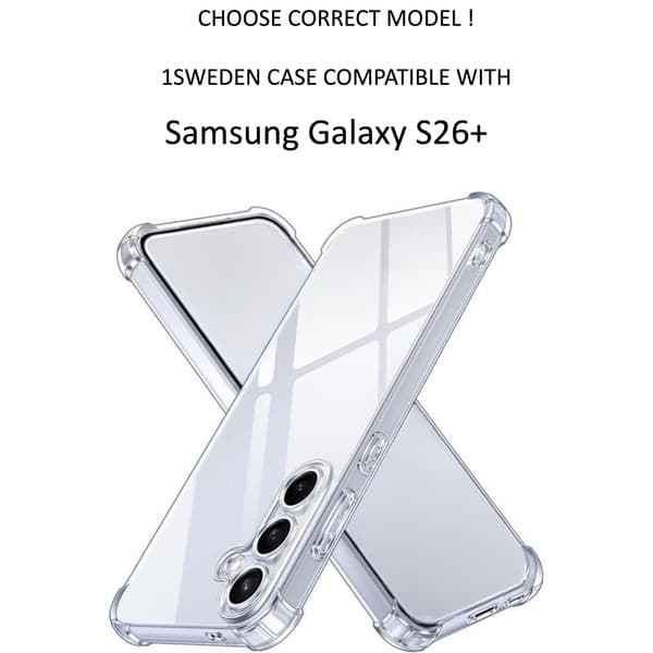 1SWEDEN skal för Samsung Galaxy S26+ PLUS - stötdämpande Transparent