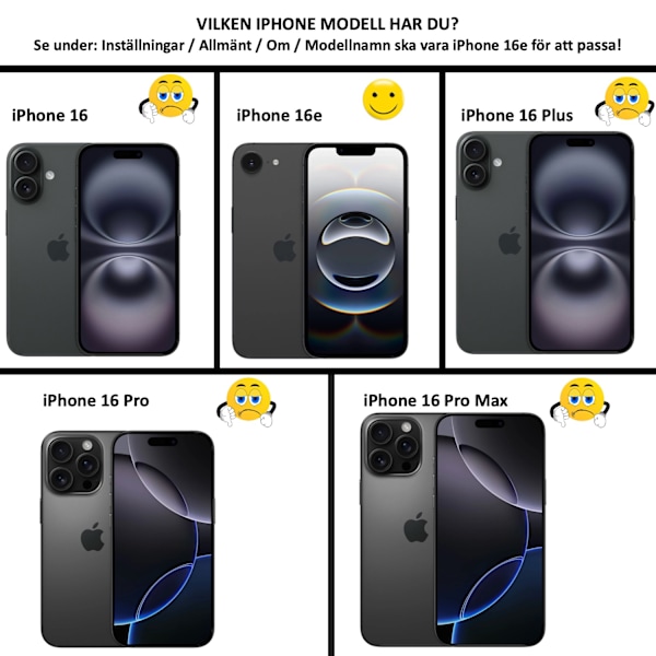 Iphone 16e skal mobilskal silikon / TPU - VÄLJ: VIT IPHONE 16E