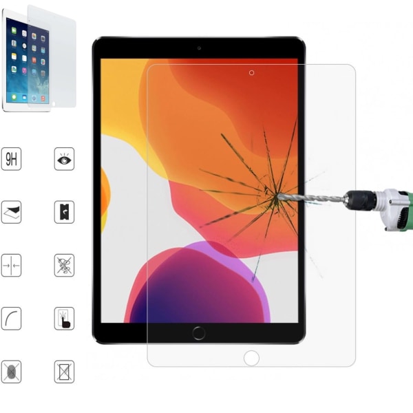 Näytönsuoja iPad 10.2 2021/2020/2019 gen 9/8/7 karkaistu lasi 0,3 mm läpinäkyvä  