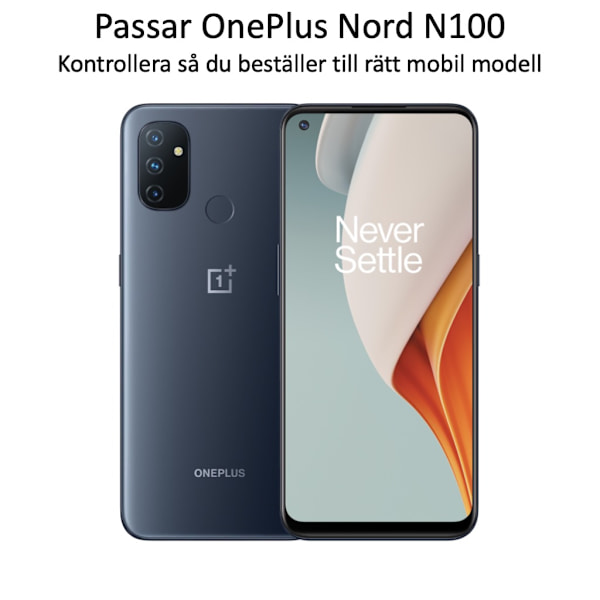 OnePlus NORD N100 skärmskydd 9H passar skal fodral hörlurar - Transparent OnePlus Nord N100