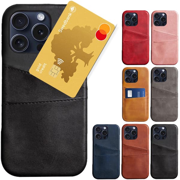 iPhone 16 Pro skal med kortlomme - Mørkebrun Iphone 16 Pro