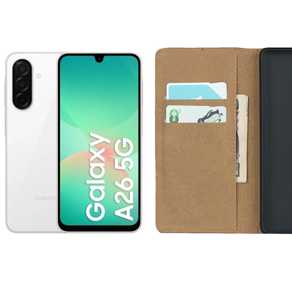 Samsung Galaxy A26 kotelo lompakko kuori korttipidike - Keltainen SAMSUNG A26