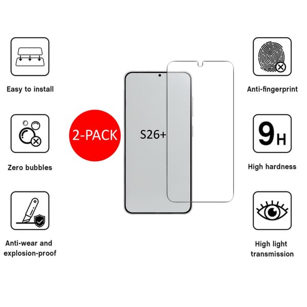 2-Pack 1SWEDEN skärmskydd för Samsung Galaxy S26+ Plus Transparent