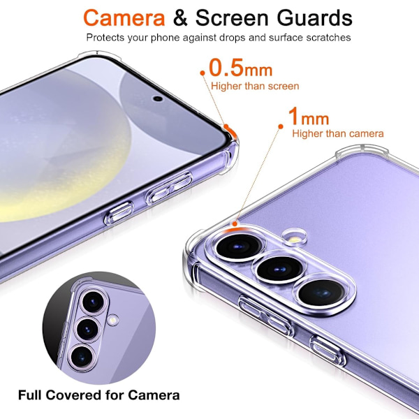 Army V3 Samsung Galaxy S24/S24FE/S24Ultra skal etui - TRANSPARENT SAMSUNG S24 FE