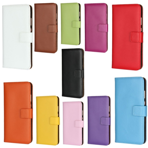 Samsung Galaxy A41/A42/A51/A71 plånbok skal fodral skydd skinn - Orange A41