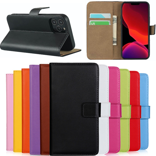 Iphone 11/11Pro/11ProMax plånbok skal fodral väska skydd kort - Cerise iPhone 11
