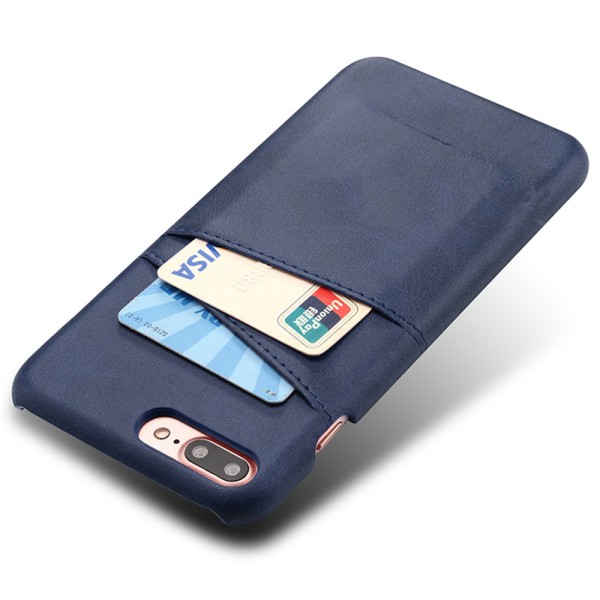 Iphone 7 Plus 8 Plus + beskyttelsescover etui kort visa mastercard - Blå iPhone 7+8+