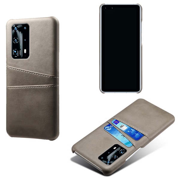 Huawei P40 Pro skal etui beskyttelse læder kort kredit visa - Sort P40 Pro