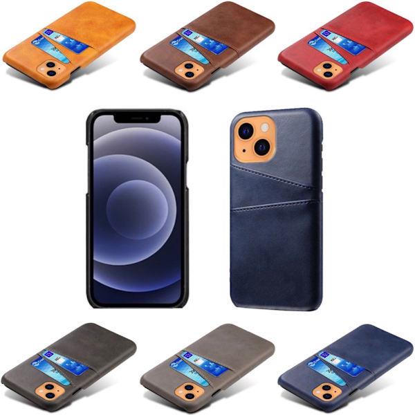 Kortholder til iPhone 13 - Mobilcover med plads til oplader og høretelefoner Sort iPhone 13