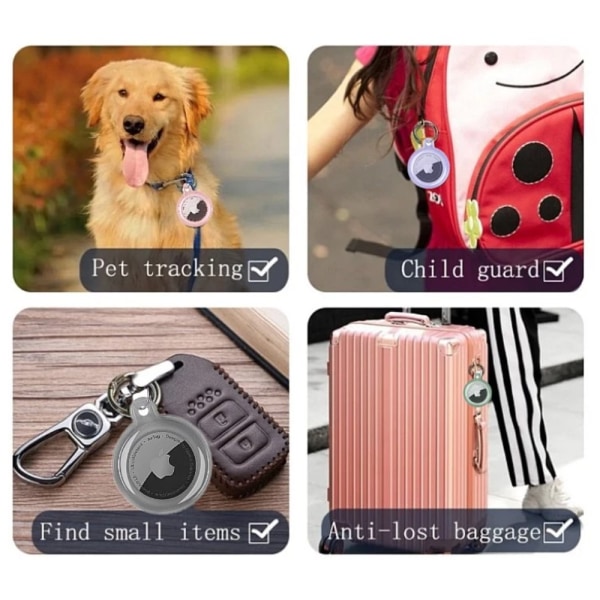 AirTag skal / 4 PAK / nøglering etui find i Iphone / Ipad - BLACK PINK BLUE RED