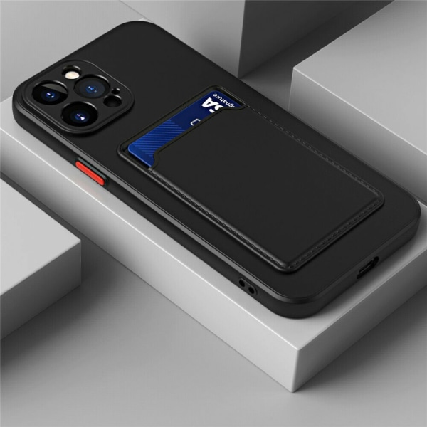 Musta korttipaikkakotelon kansi Iphone 15 Pro/ProMax/Plus - Black IPHONE 15 PLUS