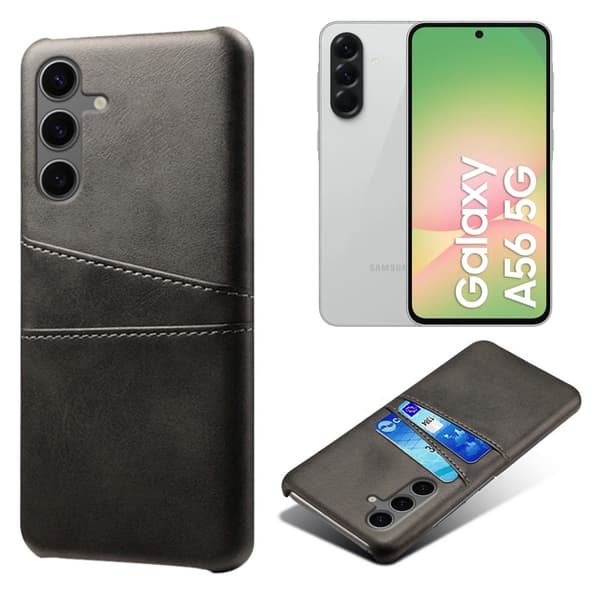 Samsung Galaxy A56 cover 2 kort rum sort - Sort Samsung A56