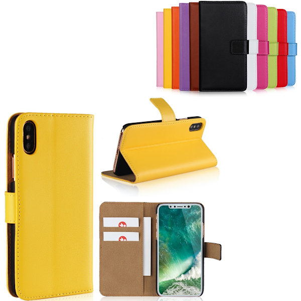 iPhone X/XS pung etui pung etui etui beskyttelse kort gul - Gul iPhone X/XS