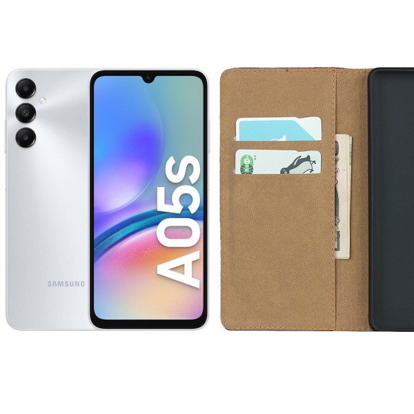 Samsung Galaxy A05s plånboksfodral mobilskal - VÄLJ: LILA  