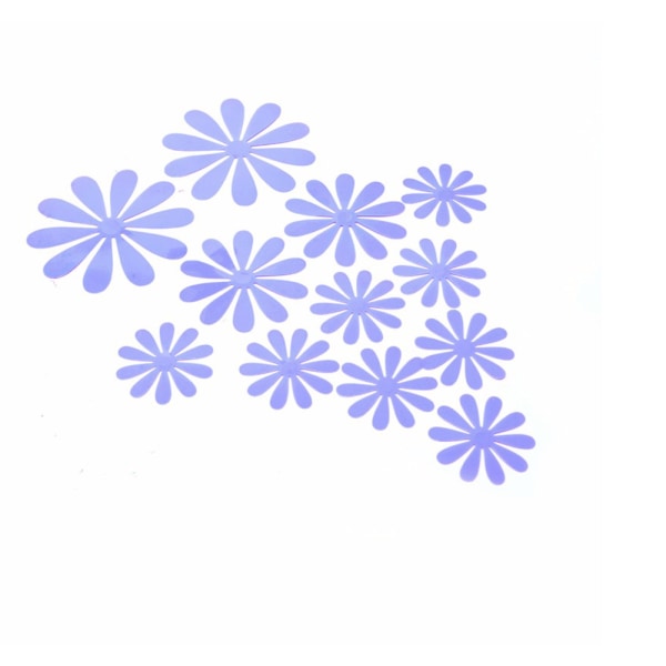 12 pack dekorativa blommor till vägg tavla inredning Lila / blå