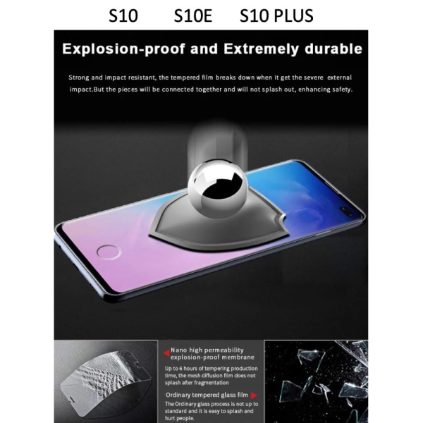 Skärmskydd Samsung Galaxy S10/S20 Ultra/Plus/E skal - Transparent S10 PLUS