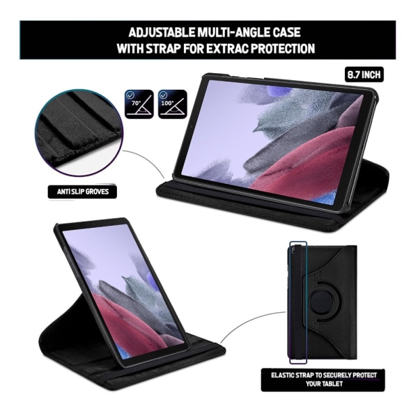 Samsung Galaxy Tab A7 Lite 8.7 2021 fodral skydd 360 skärmskydd: Rosa Samsung Galaxy Tab A7 Lite 8,7 2021