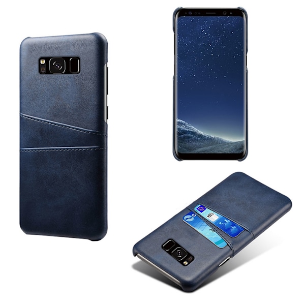 Samsung S8 skydd skal fodral skinn åt kort visa amex mastercard: Mörkbrun Samsung Galaxy S8