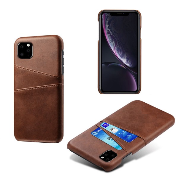 Iphone 11 Pro Max beskyttende etui cover læder kort visa amex - Blå iPhone 11 Pro Max