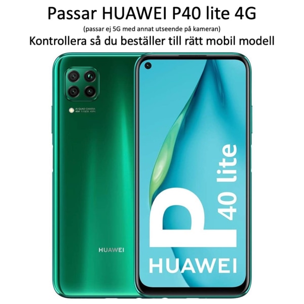 Huawei P40 lite 4G skärmskydd 9H passar skal fodral hörlurar - Transparent Huawei P40 lite