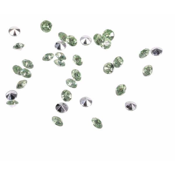 100 pack diamanter, grön/ metall, dekoration till fest jul nyår Grön , silver