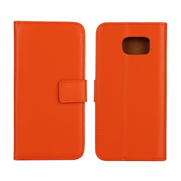 Samsung Galaxy Note9/Note8/J6 plånbok skal fodral skydd skinn - Orange Galaxy Note 9